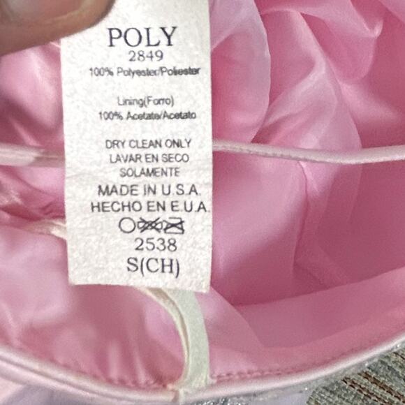 Vintage 90s Y2K Romantic Pink Maxi Formal Dress Beaded Layered Satin Gown SMALL - Picture 11 of 14